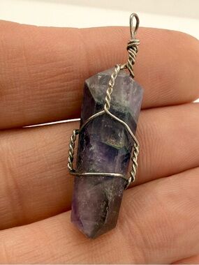 Amethyst Crystal Pendant Necklace Natural Gemstone Charm